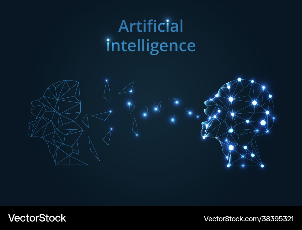 Abstract artificial intelligence lines connected Abstract artificial intelligence lines connected Vector Image