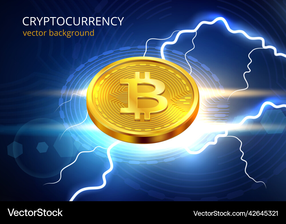 Bitcoin background future blockchain technology Bitcoin background future blockchain technology vector image