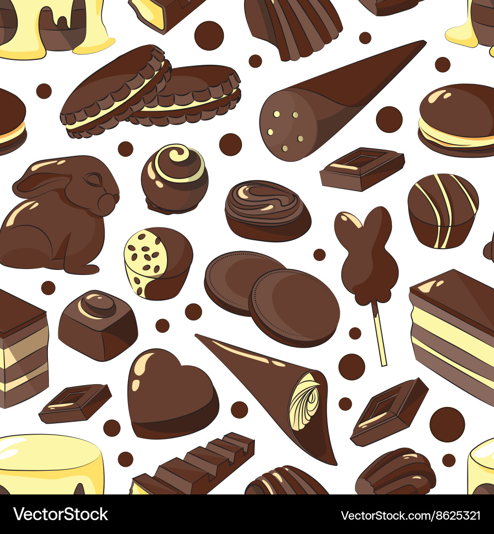 Chocolate set pattern vector image