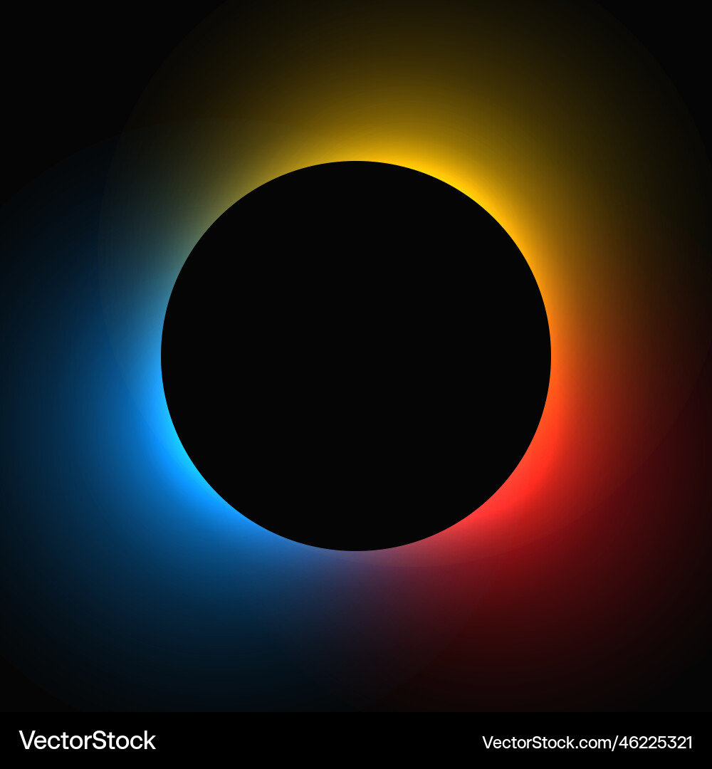 Circle illuminate light frame with color gradient Circle illuminate light frame with color gradient Vector Image