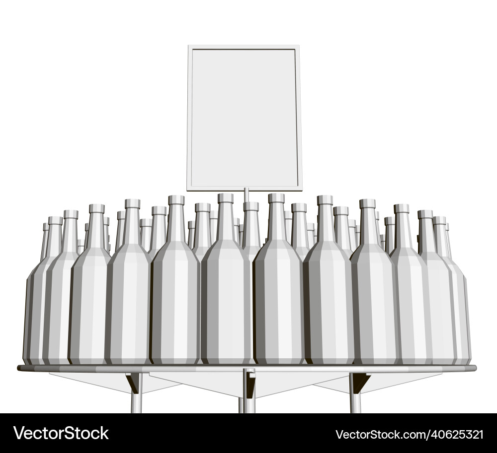 Circular counter with many bottles isolated vector image