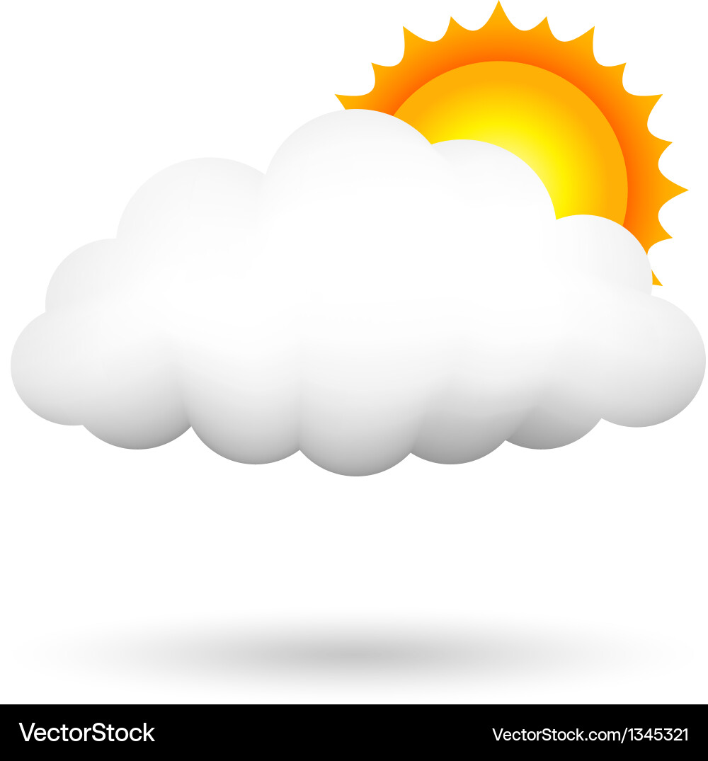 Cloud and Sun Weather Icon Royalty Free Vector Image