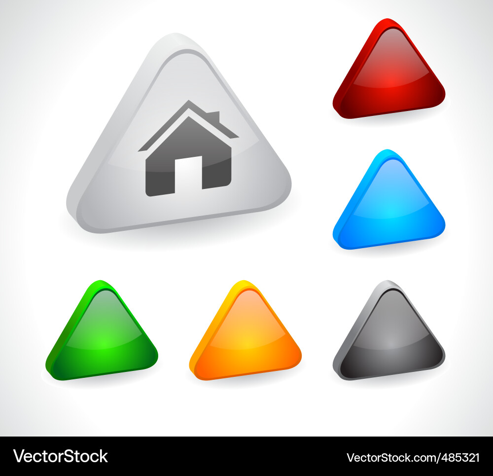 Color 3d buttons for web Vector Image