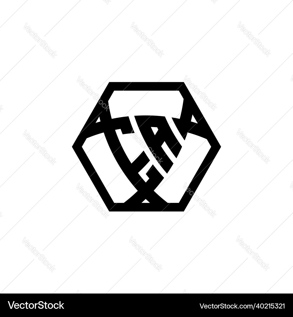 Ea logo monogram triangle shield hexagonal style Vector Image