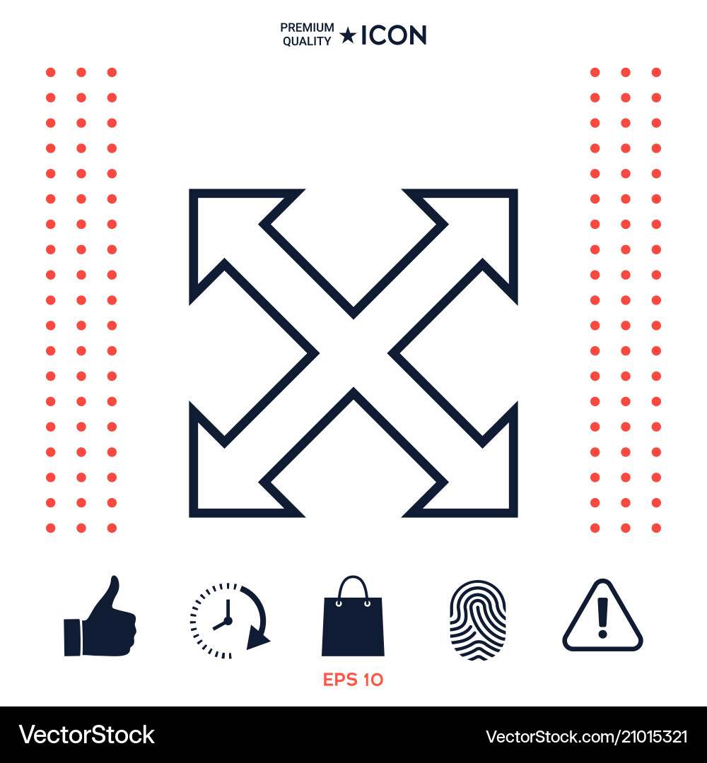 Extend resize enlarge line icon Vector Image