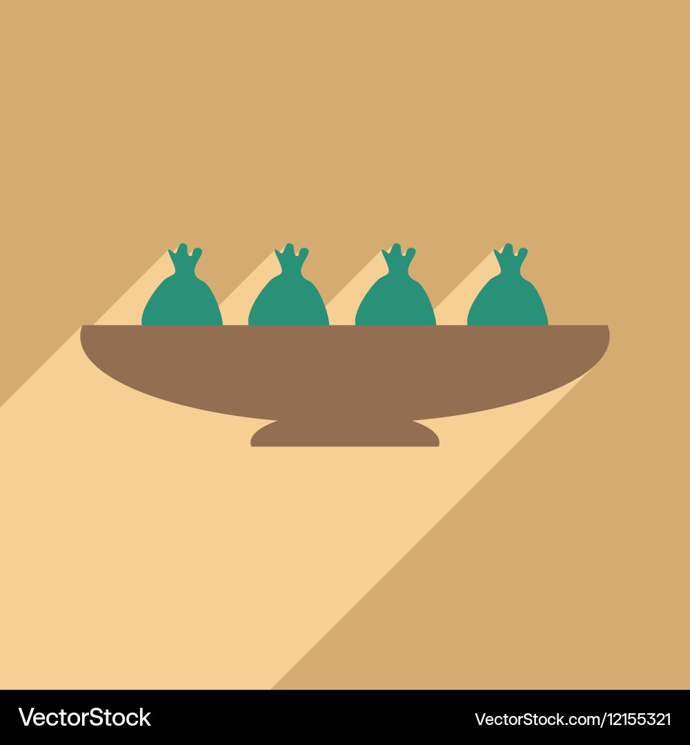 Flat with shadow icon and mobile application meat Vector Image
