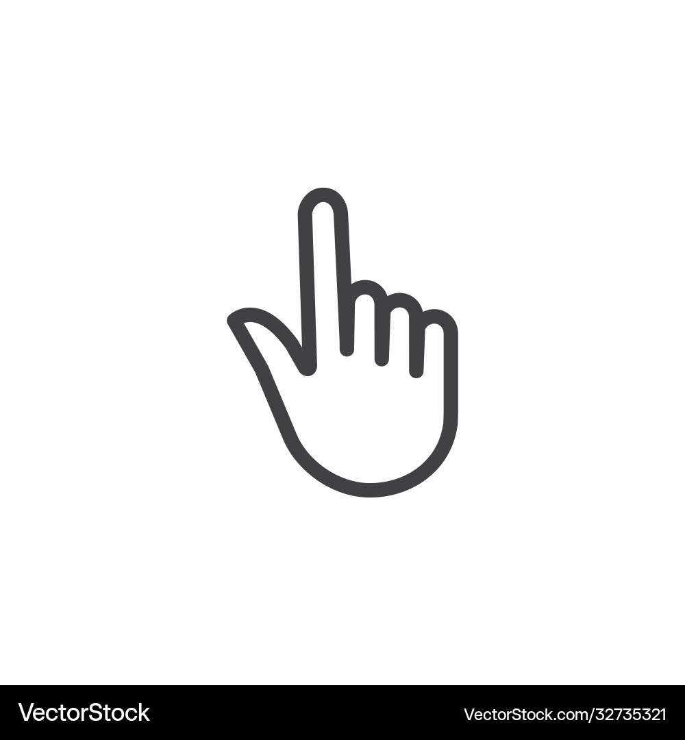 Hand Pointer Icon - Simple Outline vector image