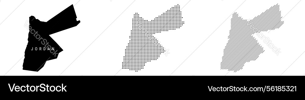 Jordan silhouette map and two patterns of dots Vector Image