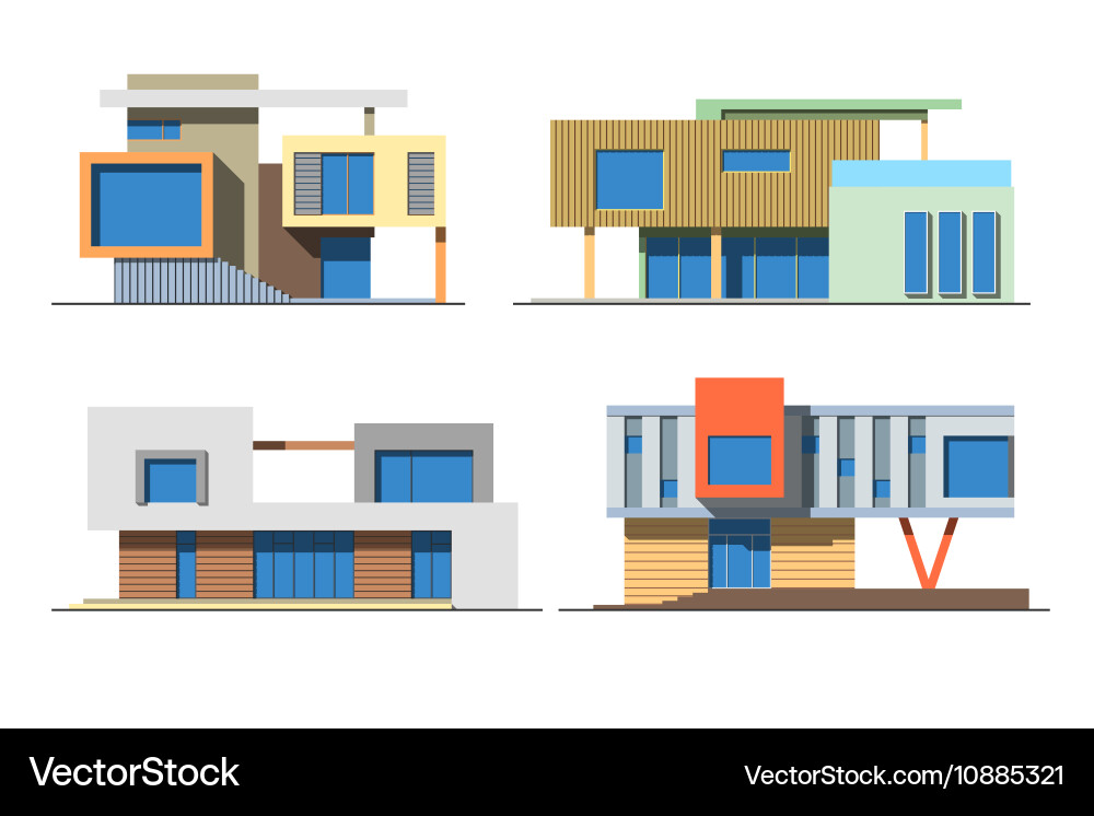 Modern House Collection Royalty Free Vector Image