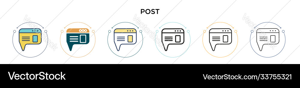 Post icon in filled thin line outline and stroke Vector Image