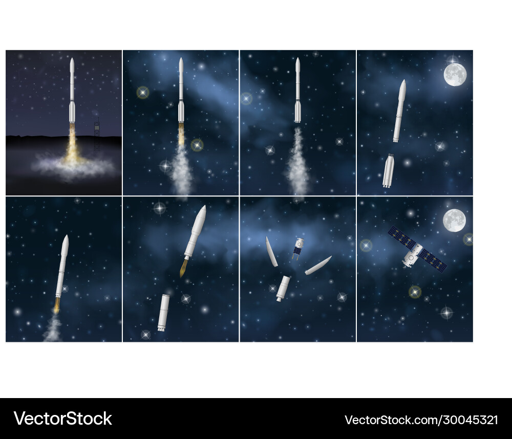 Rocket Launch Sequence vector image