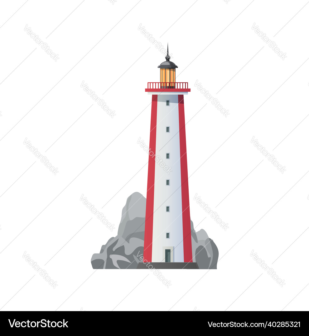 Sea lighthouse coast beacon tower Royalty Free Vector Image