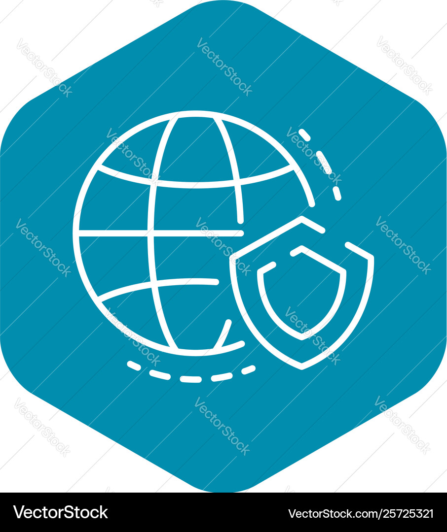 Secure Global Data Icon vector image