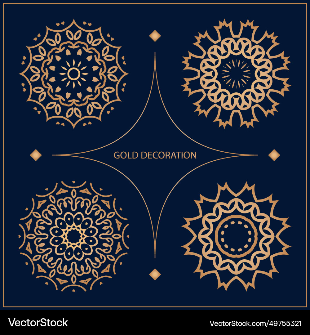 Set 4 of ornamental circle pattern Vector Image