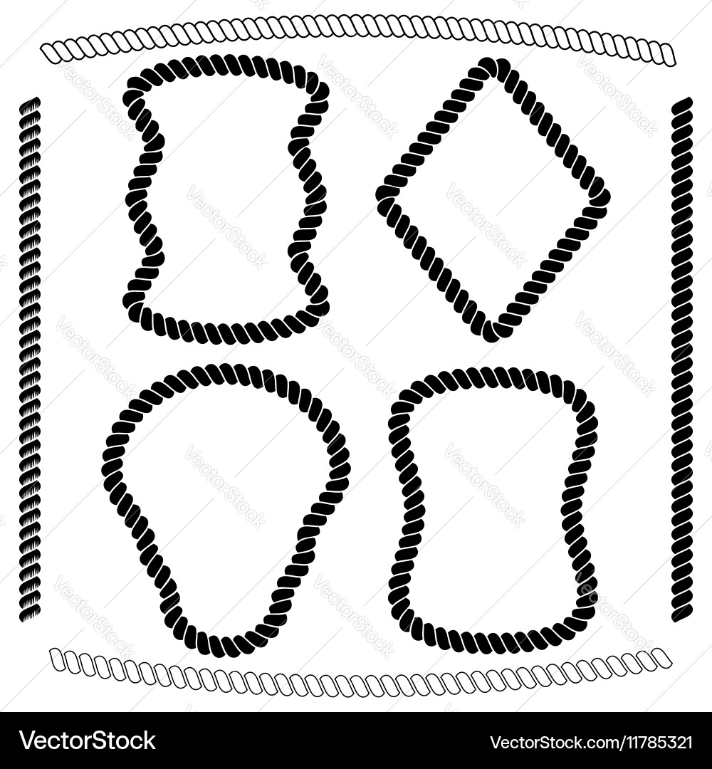 Set of brushes and frames rectangular shape vector image
