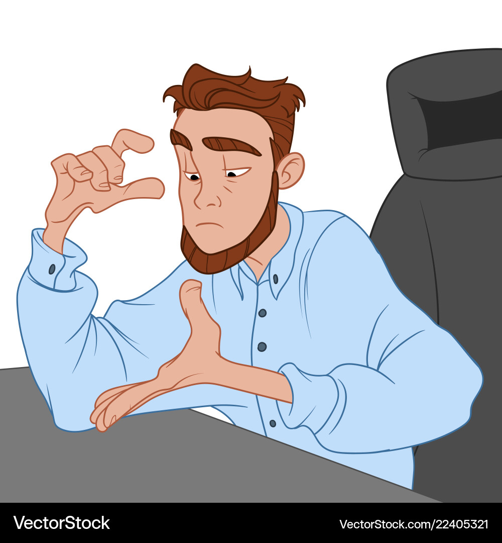 Upset man shouts at computer and breaks keyboard Vector Image