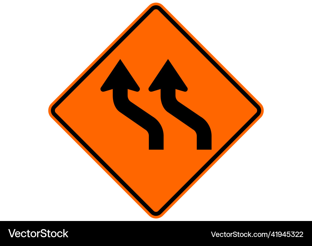 2 lane reverse curve vector image