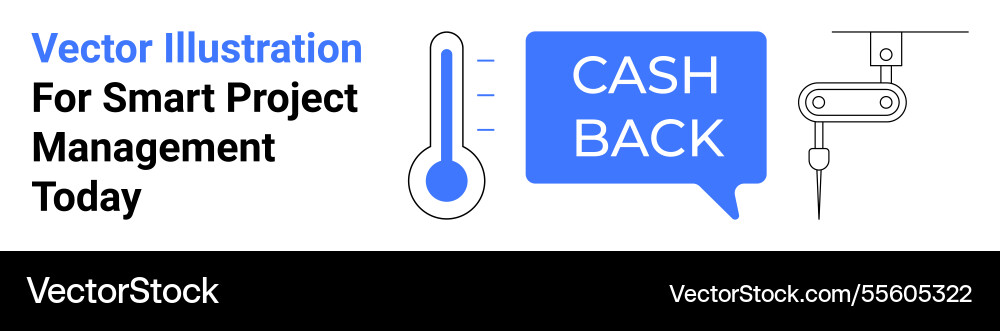 Cashback process with thermometer indicator Vector Image