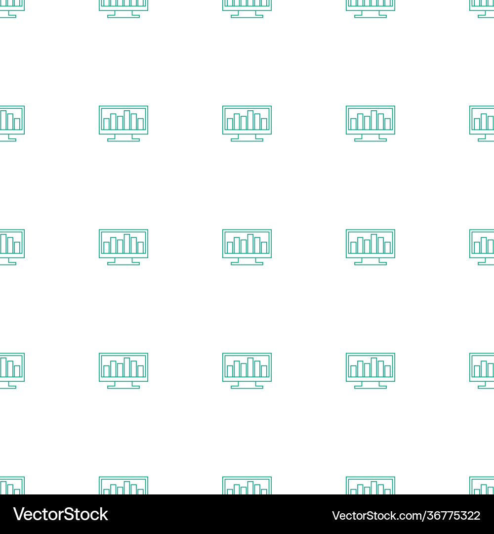 Chart on display icon pattern seamless white Vector Image