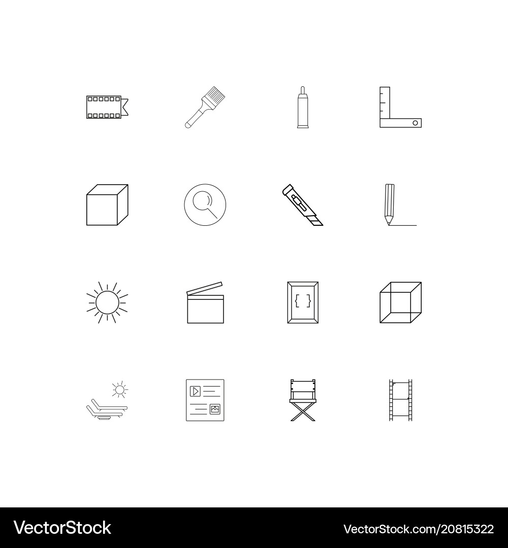 Creative process and design linear thin icons set Vector Image