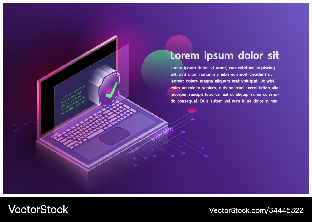 Futuristic smartsecurity notebook controls vector image