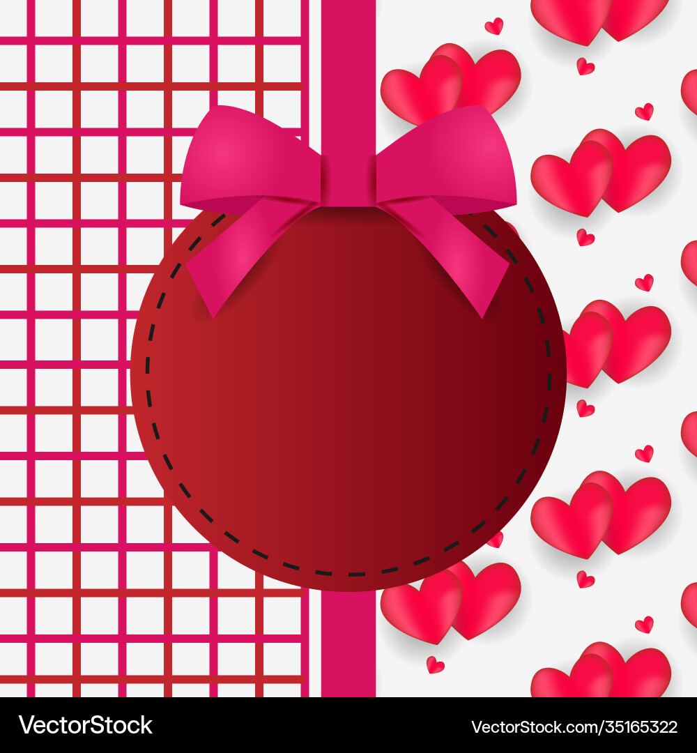 Greeting card template design with pattern heart Vector Image