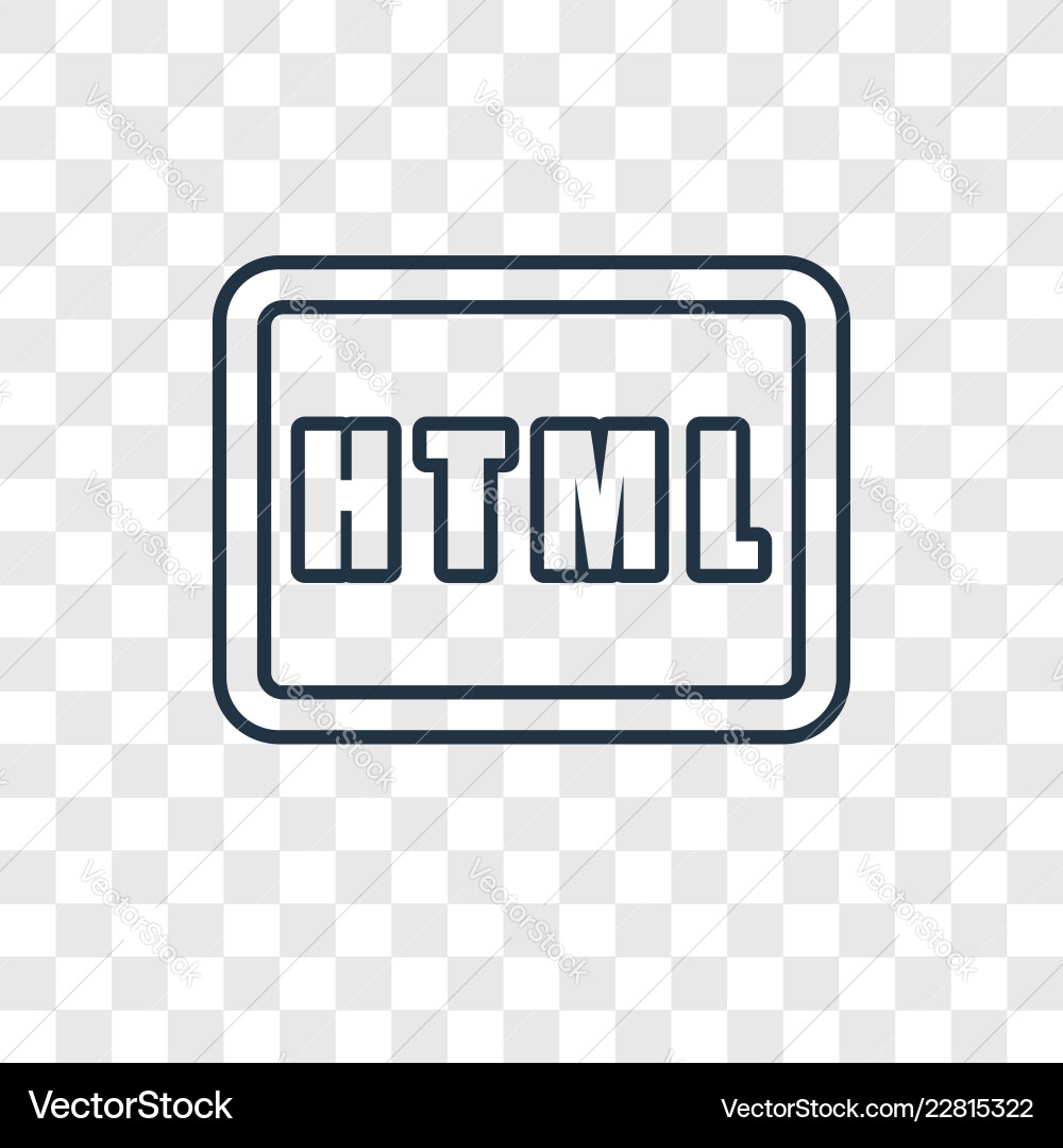 Html concept linear icon isolated on transparent Html concept linear icon isolated on transparent Vector Image