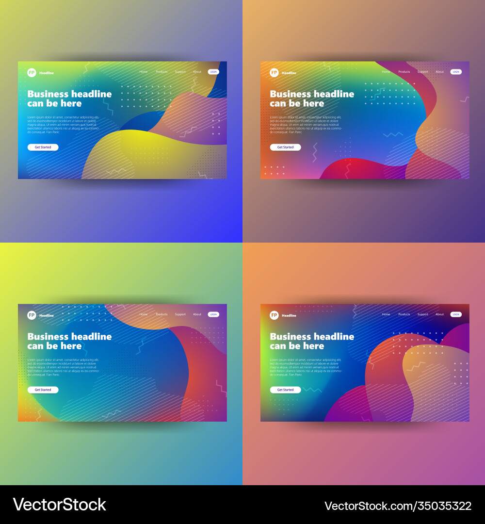 Landing page template with gradient modern webpage Vector Image