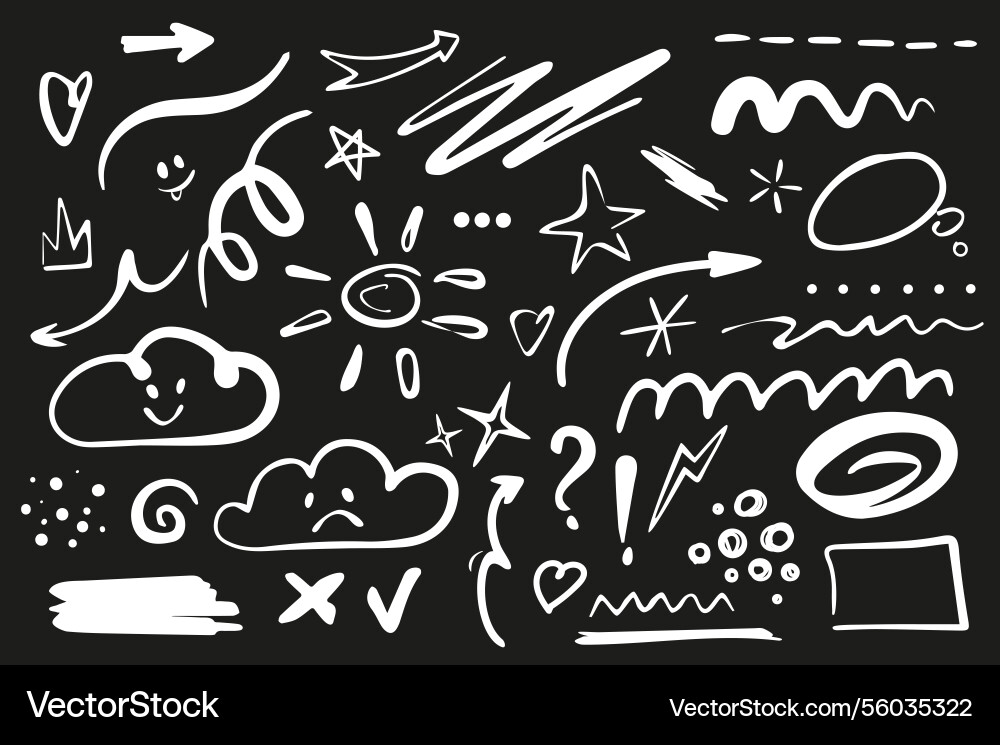 Line shape marker set elements in flat graphic Line shape marker set elements in flat graphic vector image