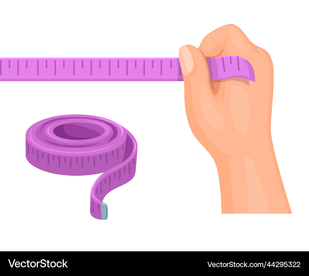 Measure tool roll and ribbon ruler set object vector image