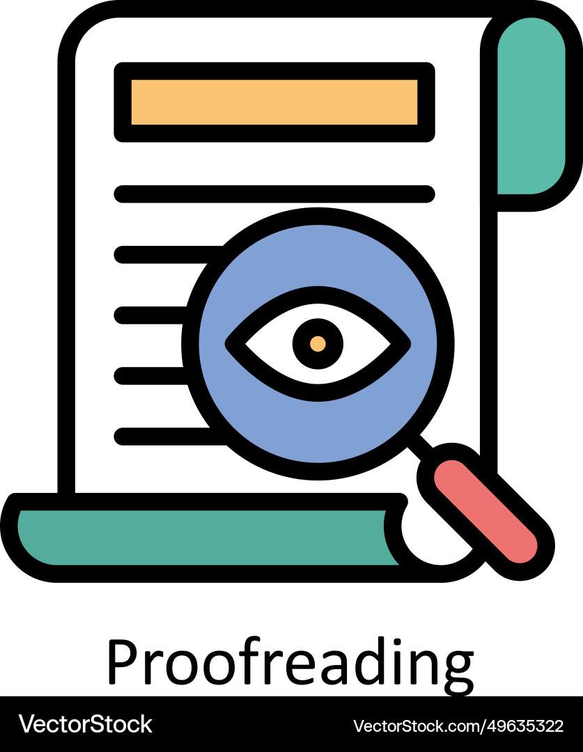Proofreading filled outline icon design i Vector Image