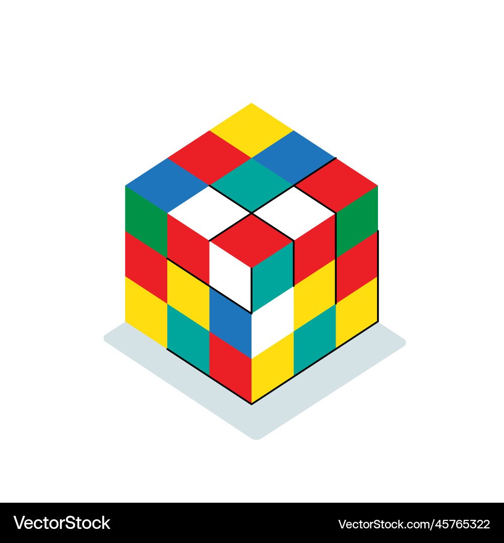 Rubik cube isolated Royalty Free Vector Image - VectorStock