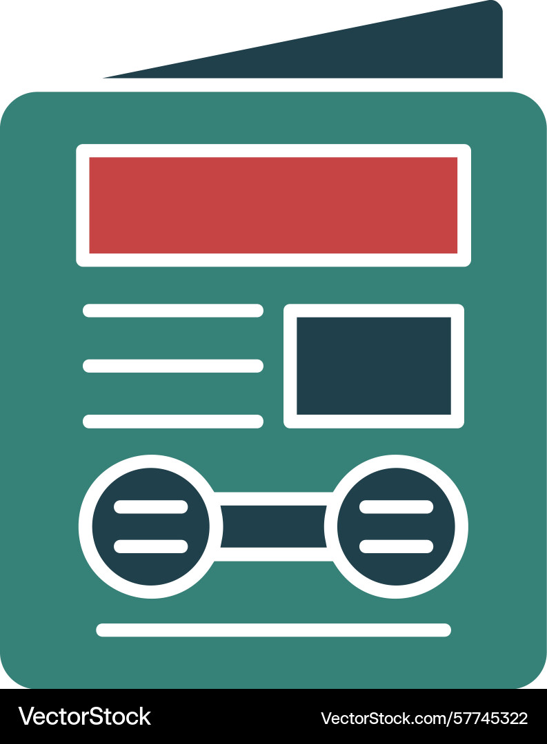 Script glyph multi color icon Vector Image