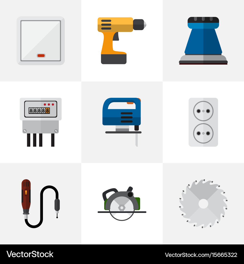 Set of 9 editable instruments icons includes Vector Image