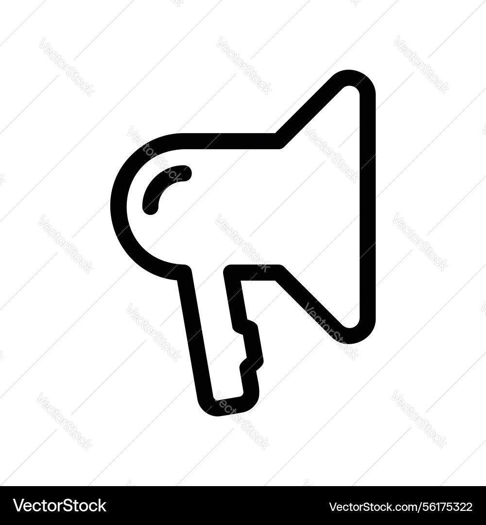 Simple line art loudhailer for notifications Simple line art loudhailer for notifications vector image
