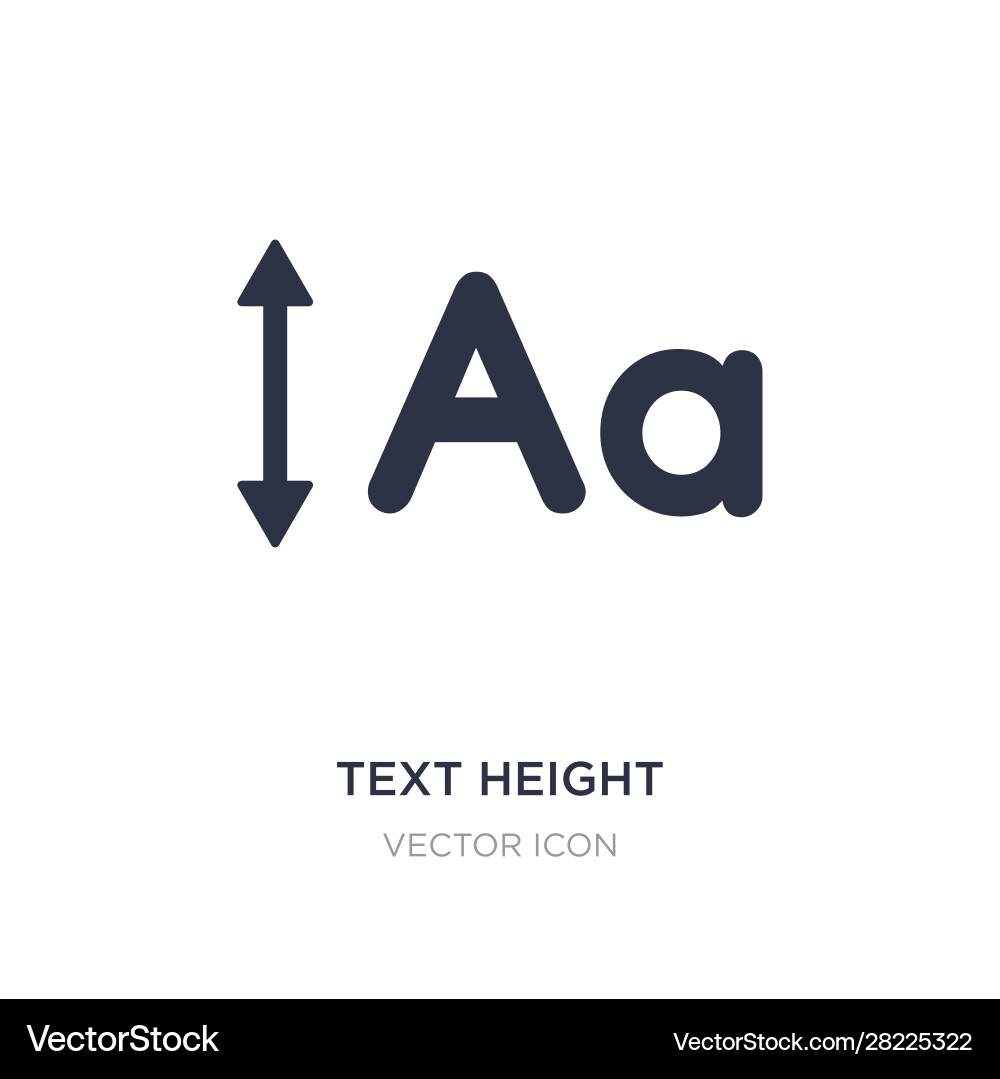 Text height icon on white background simple Text height icon on white background simple Vector Image