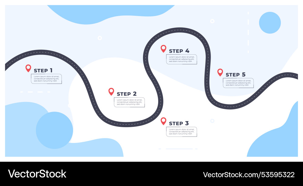 Timeline with execution points chronology Timeline with execution points chronology vector image