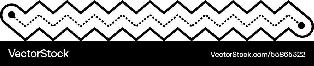 Tracing line dotted horizontal zig zag wavy Tracing line dotted horizontal zig zag wavy vector image