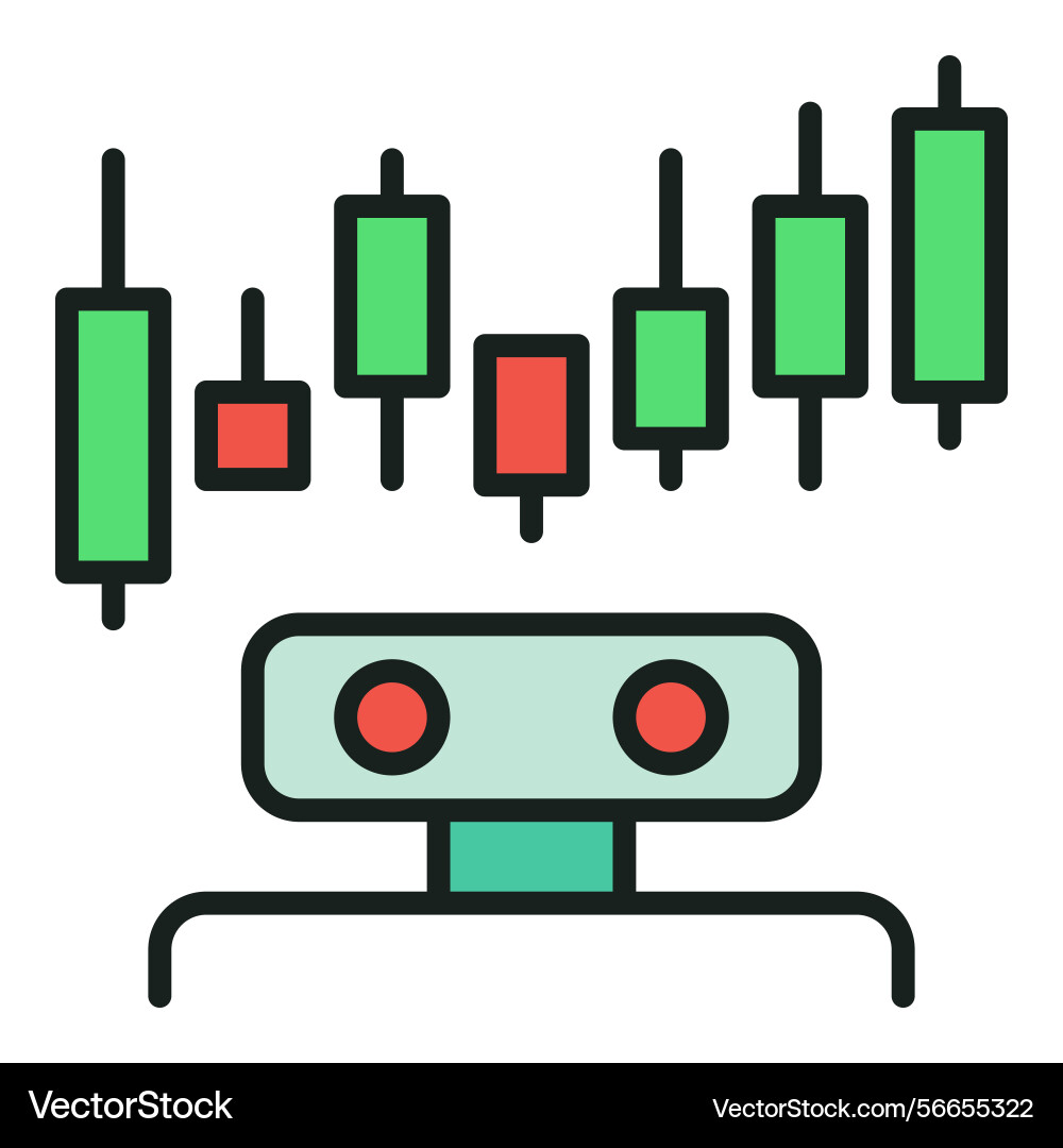Trading bot crypto automation tool colored icon Trading bot crypto automation tool colored icon vector image