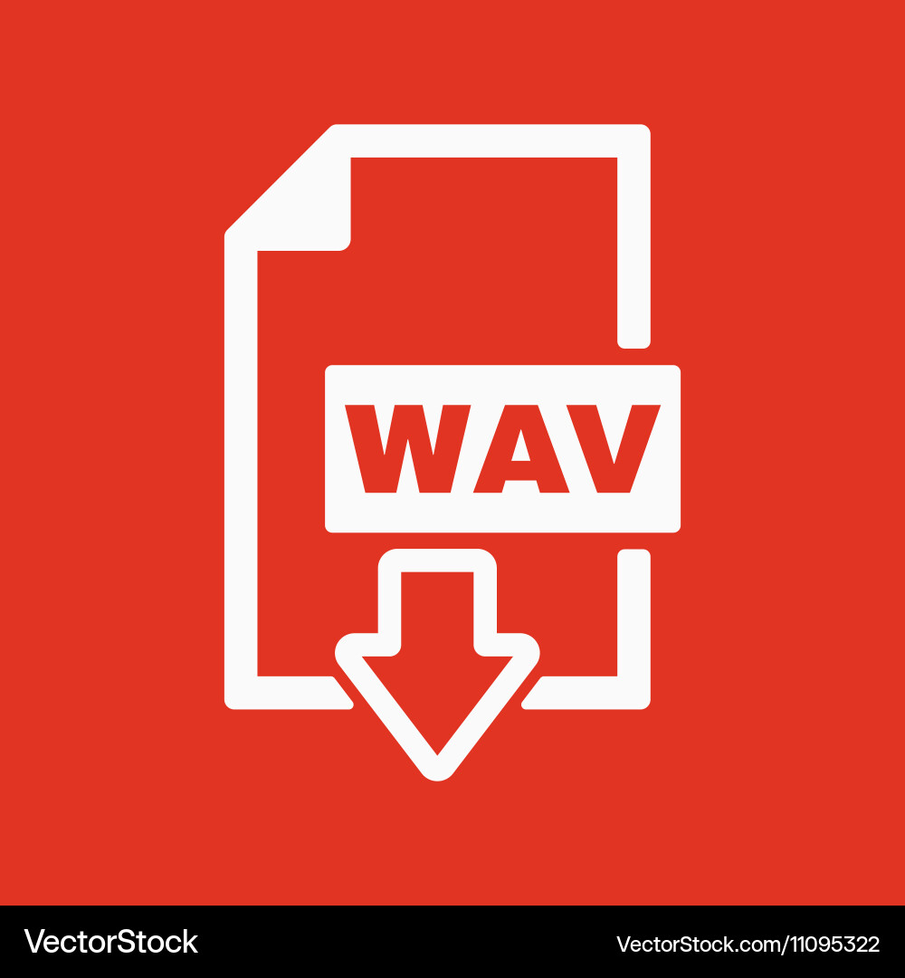 Wav icon file audio format symbol flat Vector Image