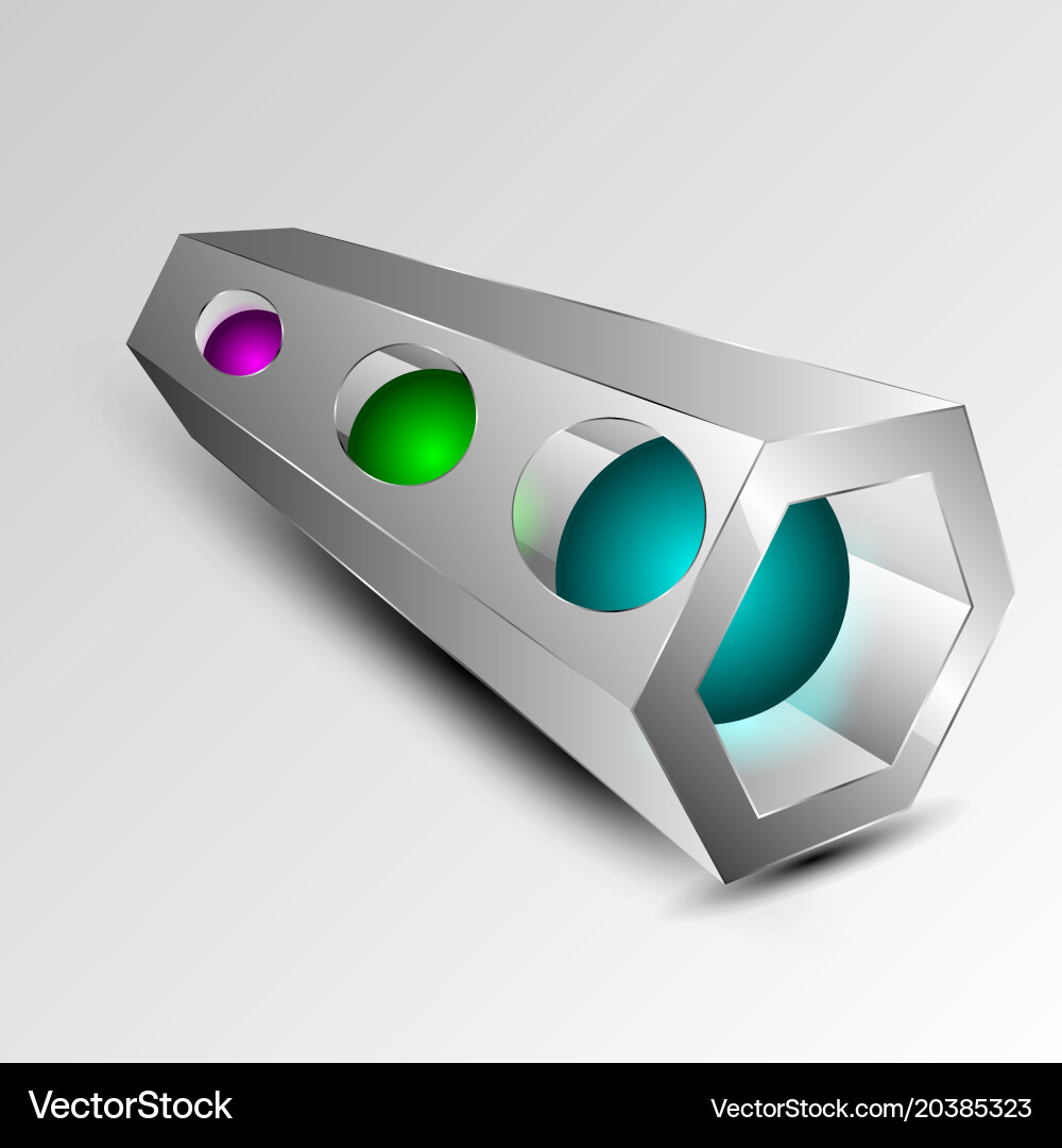 3d rectangle in perspective with multi colored vector image