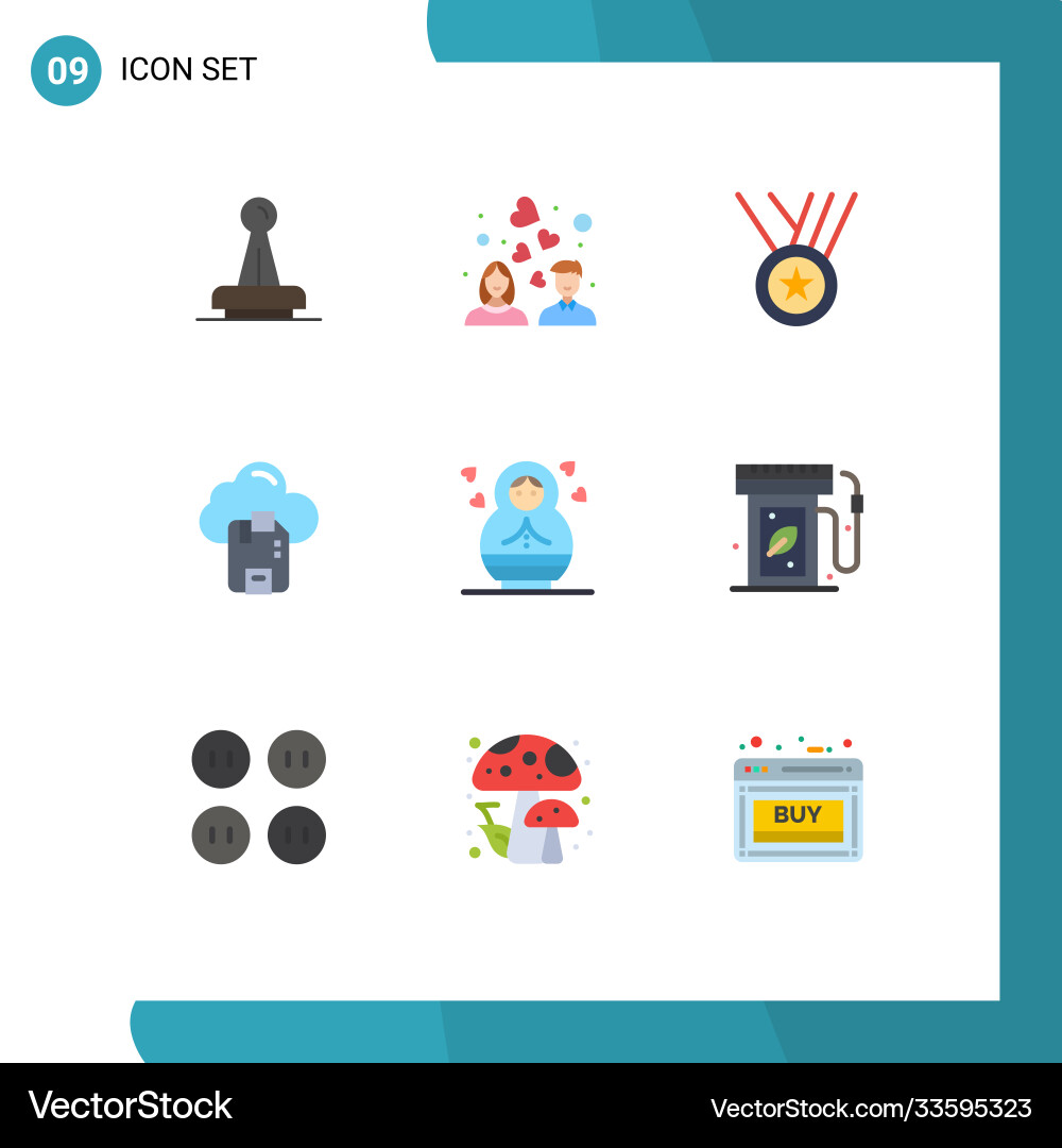 9 universal flat colors set for web and mobile Vector Image
