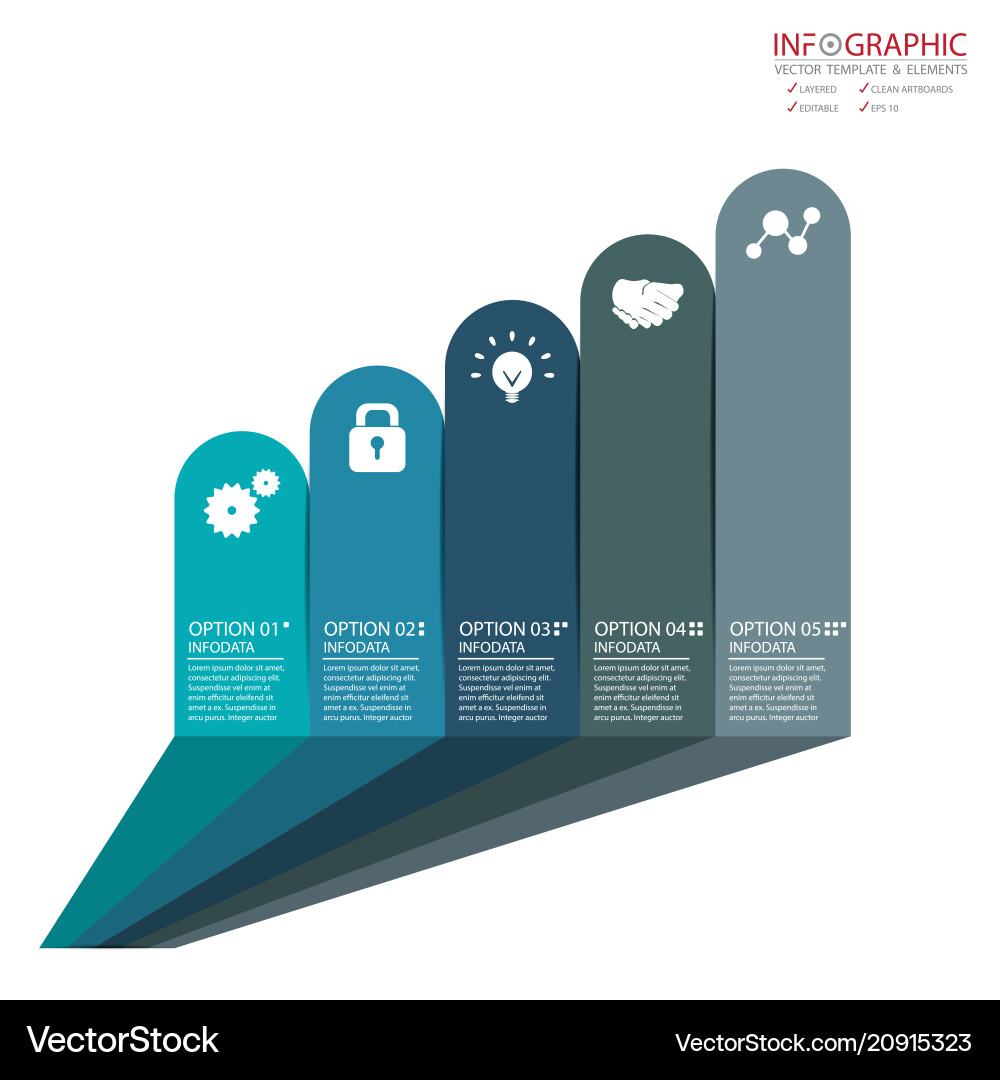 Abstract element infographics 5 option design Abstract element infographics 5 option design Vector Image