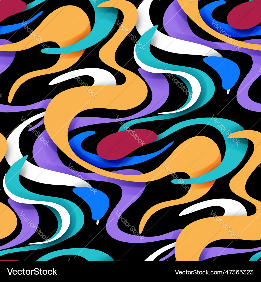 Abstract seamless pattern with wavy stains Vector Image