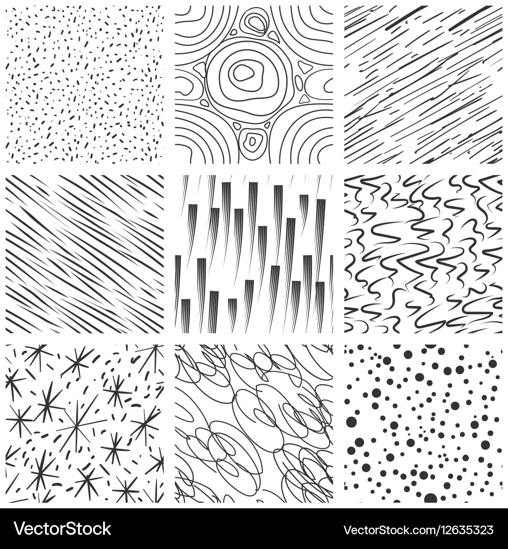 Abstract seamless texture patterns simple lined vector image