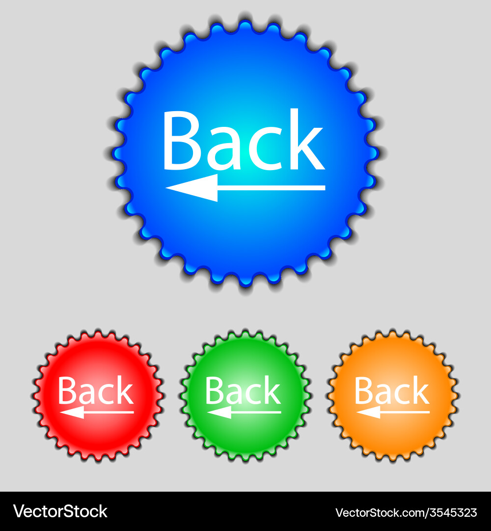 Arrow sign icon back button navigation symbol set Vector Image