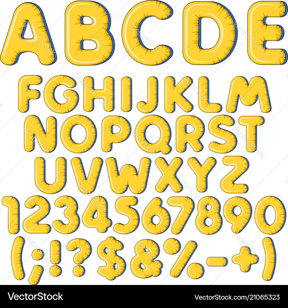 Colorful Inflatable Letters and Numbers Vector Image