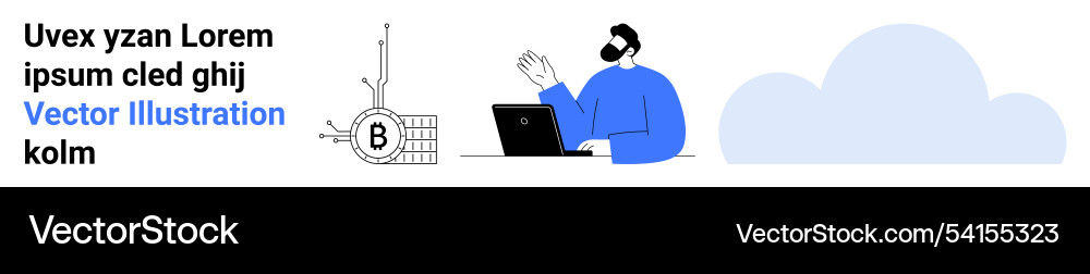 Digital work environment with bitcoin integration vector image