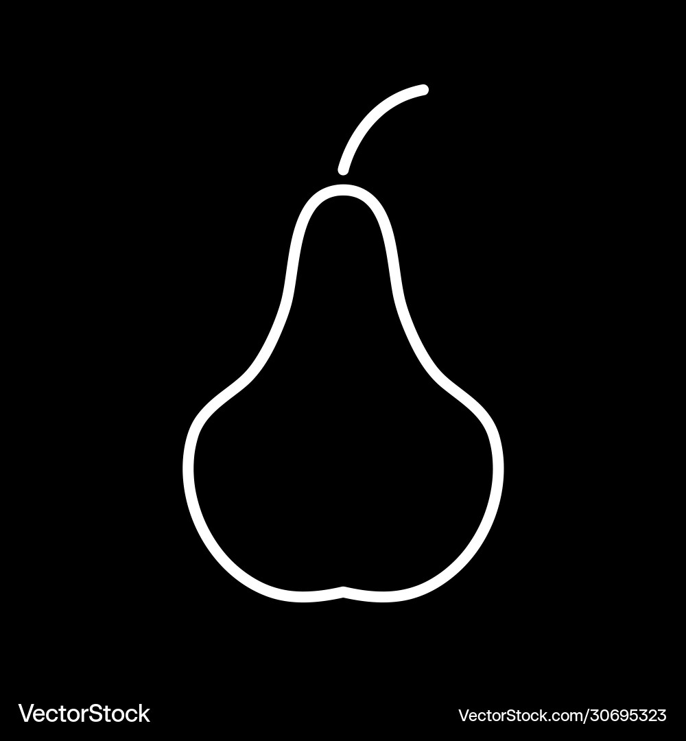 Flat line pear icon Flat line pear icon Vector Image