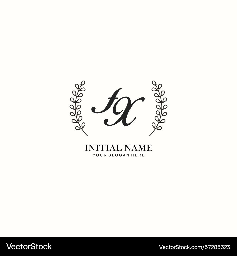 Fx initial logo templates with botanical elements Fx initial logo templates with botanical elements Vector Image